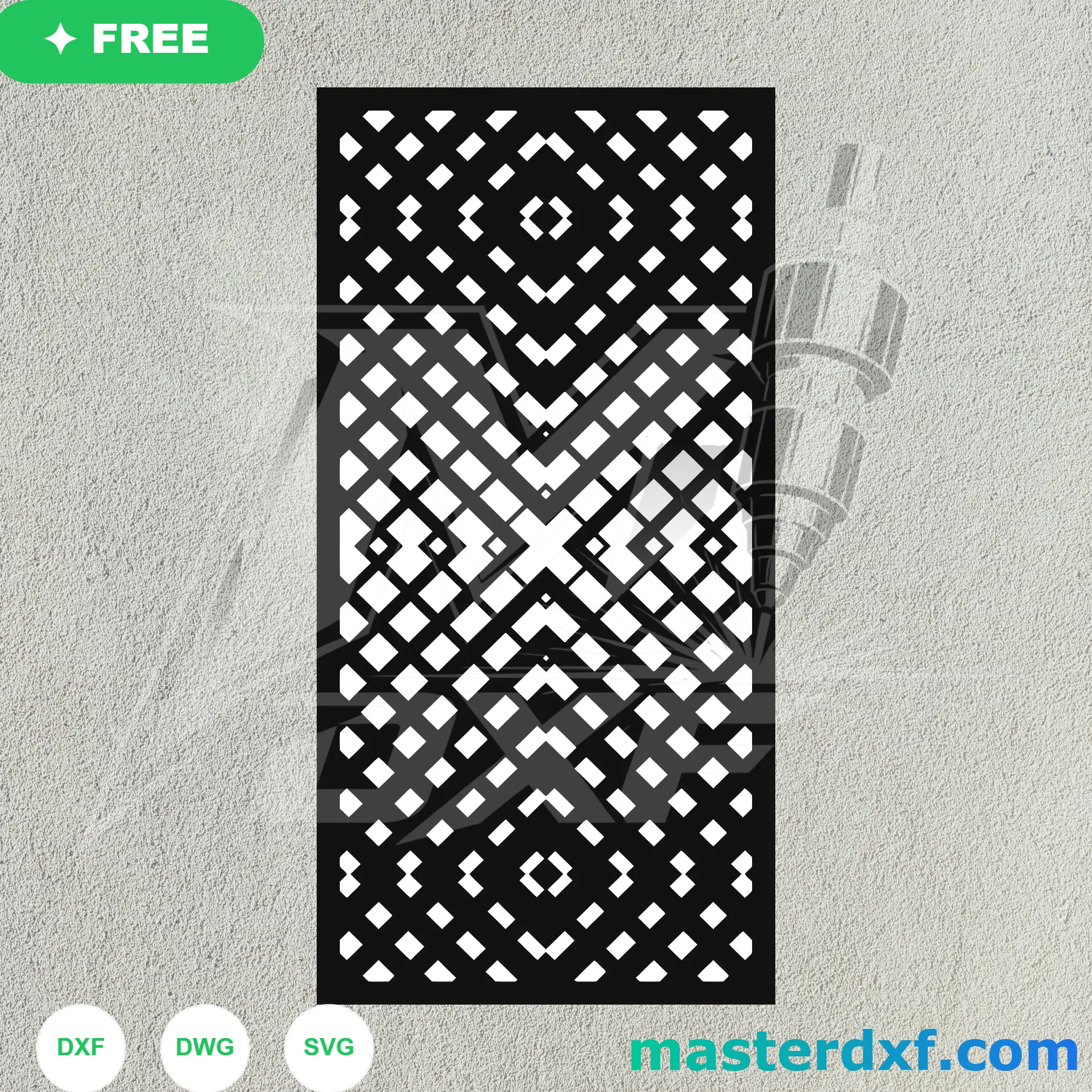 Abstract Diamond Concentric Optical Geometric Screen DXF File